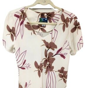 Vintage Hawaiian Moon Womens Maxi Dress USA Purple Floral Y2K Fairy Tier Aline M